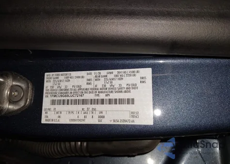 2020 Ford Escape Se from USA, damaged, VIN 1FMCU9G60LUC72167